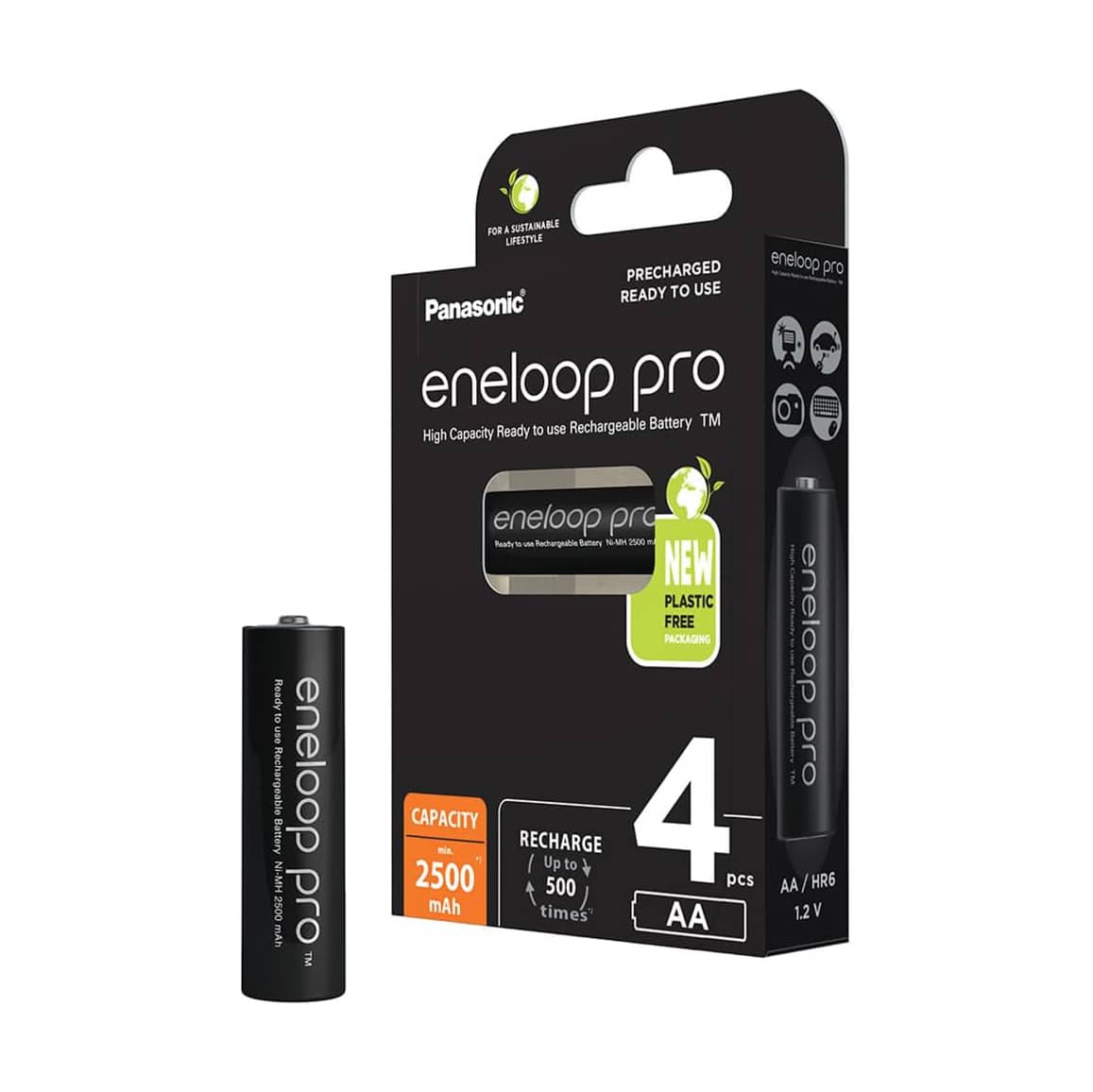 Eneloop Pro 4x AA Minimum 2500mAh NiMH Rechargeable Batteries Brands  |  Panasonic  |